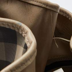 Pre Owned Burberry Beige Smoked Check PVC and Leather Walden Hobo