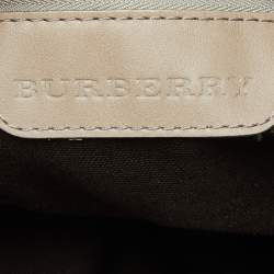 Pre Owned Burberry Beige Smoked Check PVC and Leather Walden Hobo