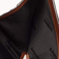 Pre Owned Burberry Black/Beige House Check PVC and Leather Allington Compact Wallet 