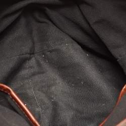 Pre Owned Burberry Brown House Check Canvas and Leather Small Bridle Dutton Hobo