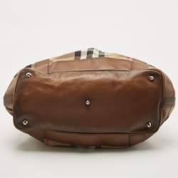 مملوكة مسبقًا Burberry Brown House Check Canvas and Leather Large Beaton Tote