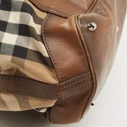 مملوكة مسبقًا Burberry Brown House Check Canvas and Leather Large Beaton Tote