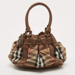 مملوكة مسبقًا Burberry Brown House Check Canvas and Leather Large Beaton Tote