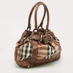مملوكة مسبقًا Burberry Brown House Check Canvas and Leather Large Beaton Tote