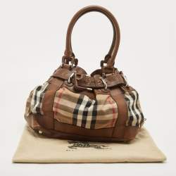 مملوكة مسبقًا Burberry Brown House Check Canvas and Leather Large Beaton Tote