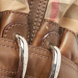 مملوكة مسبقًا Burberry Brown House Check Canvas and Leather Large Beaton Tote