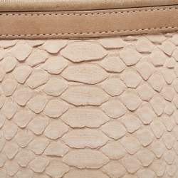 Pre Owned Burberry Beige Python Frame Clutch
