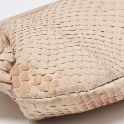 Pre Owned Burberry Beige Python Frame Clutch