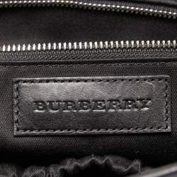 Burberry Beige/Black House Check Canvas and Leather Diaper Flap Bag