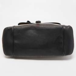 Burberry Beige/Black House Check Canvas and Leather Diaper Flap Bag