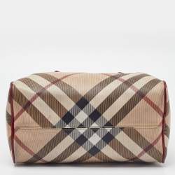مملوكة مسبقًا Burberry Red Nova Check PVC and Patent Leather Chester Boston Bag