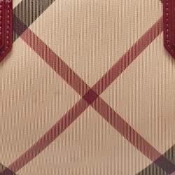 مملوكة مسبقًا Burberry Red Nova Check PVC and Patent Leather Chester Boston Bag