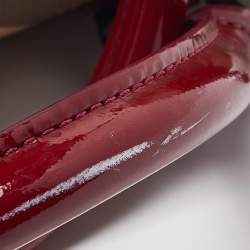 مملوكة مسبقًا Burberry Red Nova Check PVC and Patent Leather Chester Boston Bag