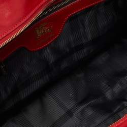 مملوكة مسبقًا Burberry Red Quilted Leather Manor Satchel