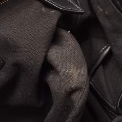 Pre Owned Burberry Black Leather and House Check Canvas Little Crush Crossbody Bag