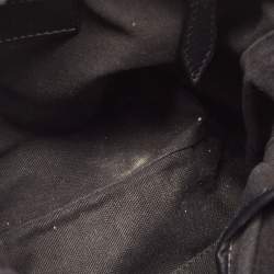 Pre Owned Burberry Black Leather and House Check Canvas Little Crush Crossbody Bag