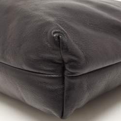 Pre Owned Burberry Black Leather and House Check Canvas Little Crush Crossbody Bag