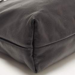 Pre Owned Burberry Black Leather and House Check Canvas Little Crush Crossbody Bag