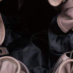 Pre Owned Burberry Copper Rust Leather Drawstring Hobo