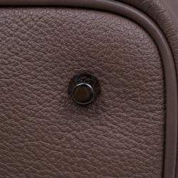 Pre Owned Burberry Copper Rust Leather Drawstring Hobo