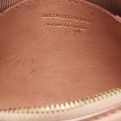 Pre Owned حقيبة كاميرا بربري لينك 1983 نايت جلد وكانفاس كاروهات بيج/فضي