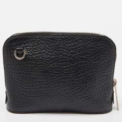 Pre Owned Burberry Black Leather Small Harrogate Crossbody Bag