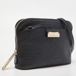 Pre Owned Burberry Black Leather Small Harrogate Crossbody Bag