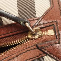Burberry Brown House Check Canvas and Leather Small Chester Bowler Bag