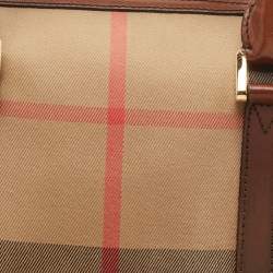 Burberry Brown House Check Canvas and Leather Small Chester Bowler Bag