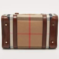 Burberry Brown House Check Canvas and Leather Small Chester Bowler Bag
