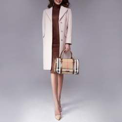 Burberry Brown House Check Canvas and Leather Small Chester Bowler Bag