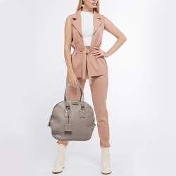 Burberry Grey Leather Orchard Duffel Bag