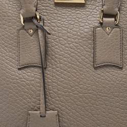 Burberry Grey Leather Orchard Duffel Bag