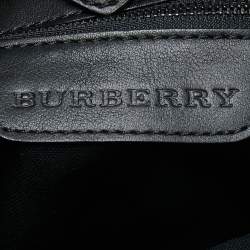 Pre Owned حقيبة يد بربري لوري جلد و PVC كاروهات سموكد بنية