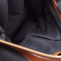 Pre Owned Burberry Brown/Beige House Check Canvas and Leather Medium Bridle Gosford Hobo