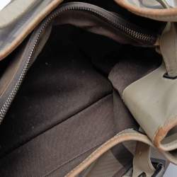 Pre Owned Burberry Beige Smoked Check PVC and Leather Walden Hobo