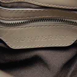 Pre Owned Burberry Beige Smoked Check PVC and Leather Walden Hobo