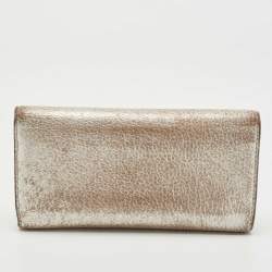 Burberry Silver Leather Continental Wallet