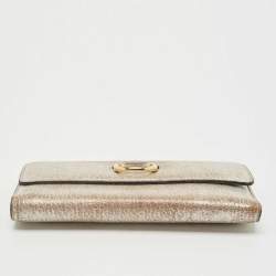 Burberry Silver Leather Continental Wallet