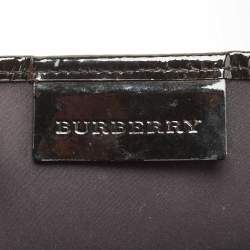 Burberry Beige/Black Supernova Check Coated Canvas and Patent Leather Nickie Tote