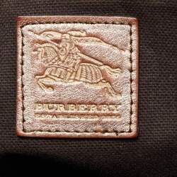 مملوكة مسبقًا Burberry Beige/Dark Brown Haymarket Check PVC and Leather Thornley Satchel