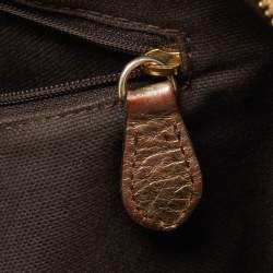 مملوكة مسبقًا Burberry Beige/Dark Brown Haymarket Check PVC and Leather Thornley Satchel