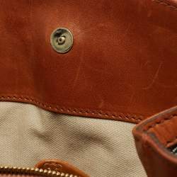 Pre Owned Burberry Brown Nova Check Fabric and Leather Tote