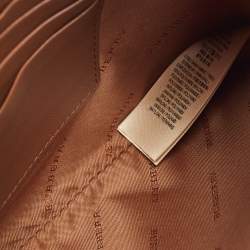 Pre Owned Burberry Brown/Beige Haymarket Check Canvas and Leather Peyton Crossbody Bag