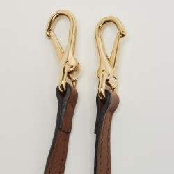 Pre Owned Burberry Brown/Beige Haymarket Check Canvas and Leather Peyton Crossbody Bag