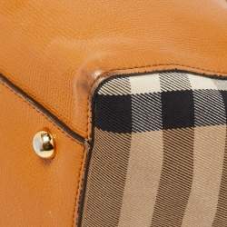 مملوكة مسبقًا Burberry Tan/Beige House Check Fabric and Leather Small Canterbury Tote