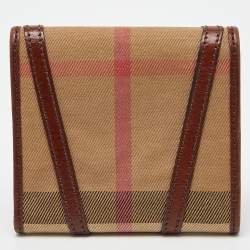 مملوكة مسبقًا محفظة بربري ليغتون متوسطة قماس كاروهات هاوس بنية