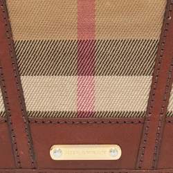 مملوكة مسبقًا محفظة بربري ليغتون متوسطة قماس كاروهات هاوس بنية