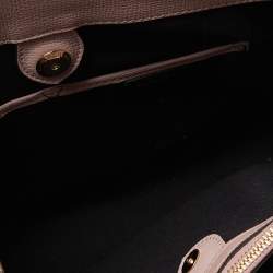 Pre Owned Burberry Pink Leather and House Check Fabric Medium Banner Tote