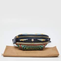 Pre Owned Burberry Multicolor Archive Scarf Print Nylon and Leather Bum Bag 